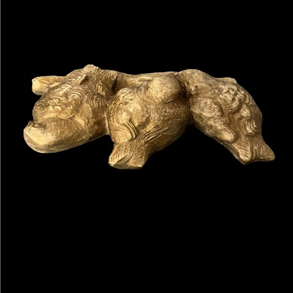 Hen Feathers Hand Cast Three Birds Gold Champagne Resin Wall Hanging Decor - Picture 8 of 14